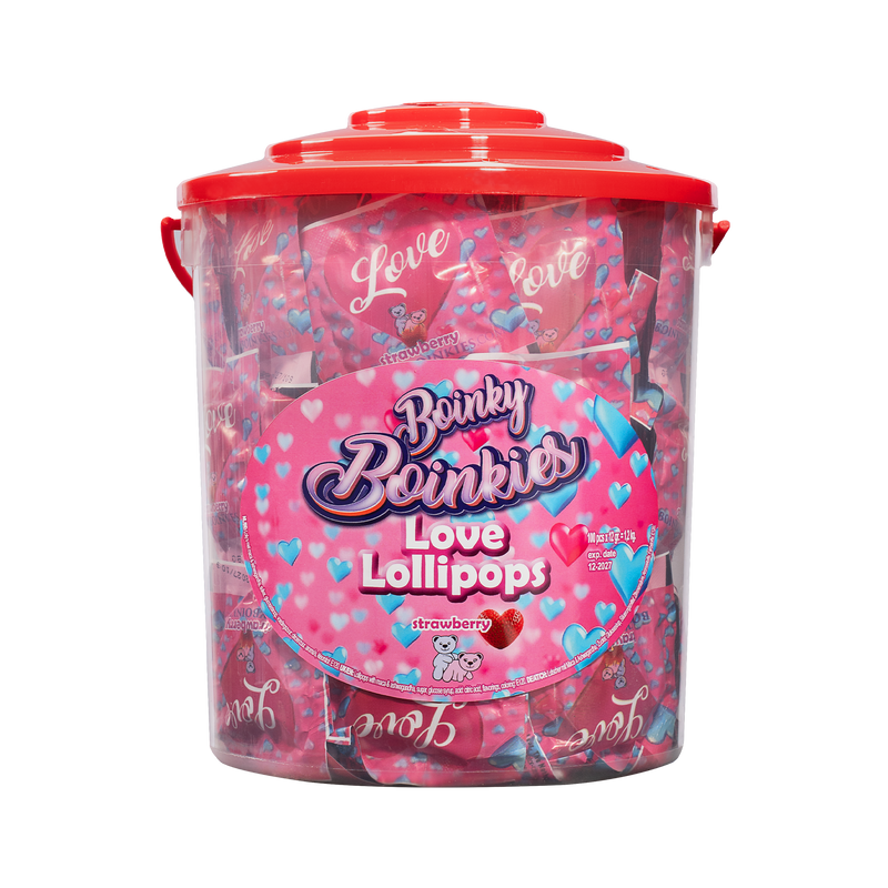 Boinky - Lustopwekkende Lolly's - Pink Bucket - 100 stuks-Erotiekvoordeel.nl