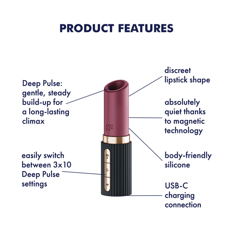 Satisfyer Pro 2 Kiss – Lipstick Vibrator met 3D Air Pulse Technologie - Zwart
