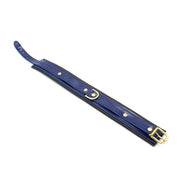 Kiotos - Collar Leder - Blauw/Zwart - Gouden Hardware