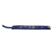 Kiotos - Collar Leder - Blauw/Zwart - Gouden Hardware