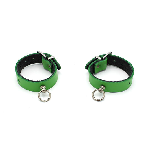 Kiotos Leather - Polsboeien Leder met Kleine O-ring - Groen