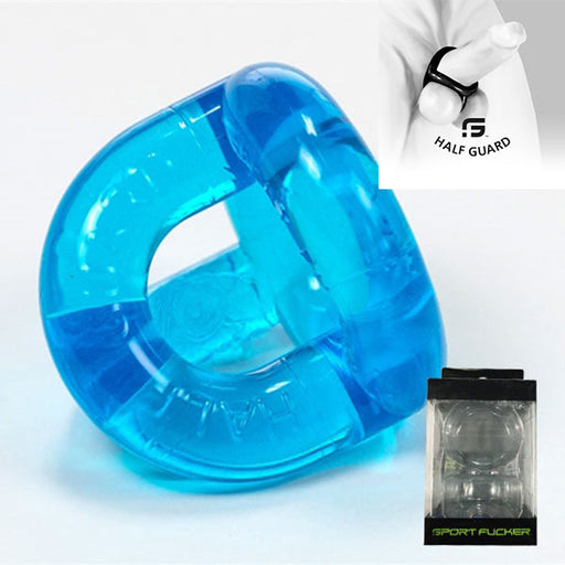 Sport Fucker - Half Guard Cockring - Siliconen/TPR - IJsblauw