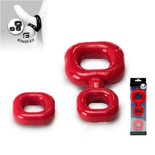 Sport Fucker - Boner Kit - Cockring En Ballstretcher - Rood
