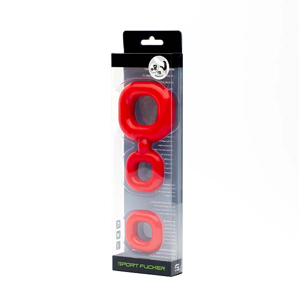 Sport Fucker - Boner Kit - Cockring En Ballstretcher - Rood