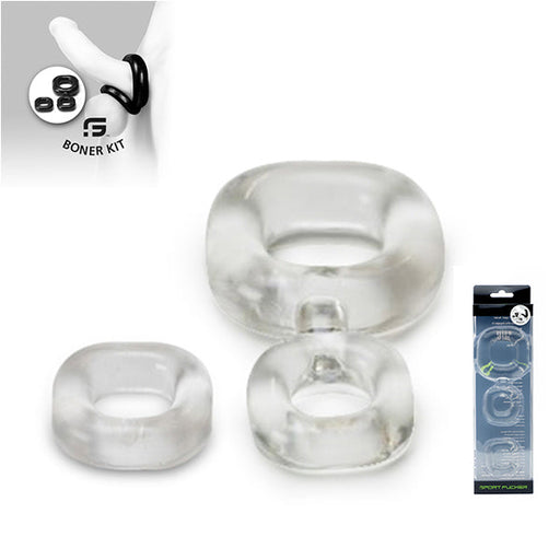 Sport Fucker - Boner Kit - Cockring En Ballstretcher - Transparant