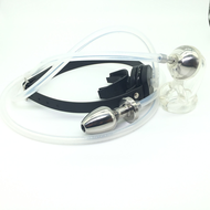 Piss-lock cock cage transparant met buttplug en mondknevel