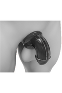Piss-lock cock cage transparant met buttplug en mondknevel