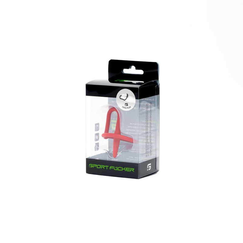 Sport Fucker - Siliconen Cockring Met Penisplug - Rood