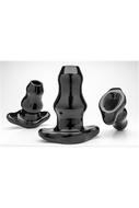 Double Tunnel Buttplug Medium - zwart