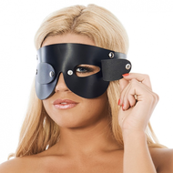 Rimba - Blinddoek Zwart Leer Met Verwijderbare Oogklepjes