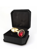 Rimba - Gouden Buttplug Klein Met Rood Kristal