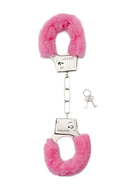 Stalen handboeien gevoerd roze