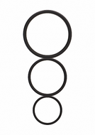 Platte Penisring Set zwart
