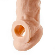 Penis sleeve die echt aanvoelt met opening voor de balzak 19.8 cm - lichte huidskleur