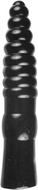 All Black - Grote Geribbelde Dildo - 34 x 6 cm - Zwart