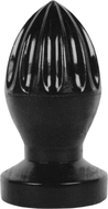 All Black - Buttplug - Met Groeven - 12 x 5 cm - Zwart