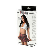 Amorable - Schoolmeisje kostschool uniform - rood/wit