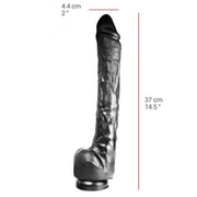 515 line - Dildo - 37 x 4.4 cm Met Zuignap - Zwart