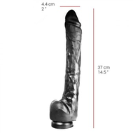 515 line - Dildo - 37 x 4.4 cm Met Zuignap - Zwart