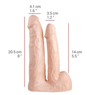 515 line - Dubbele Dildo -34.5 en 7 cm - Lichte Huidskleur