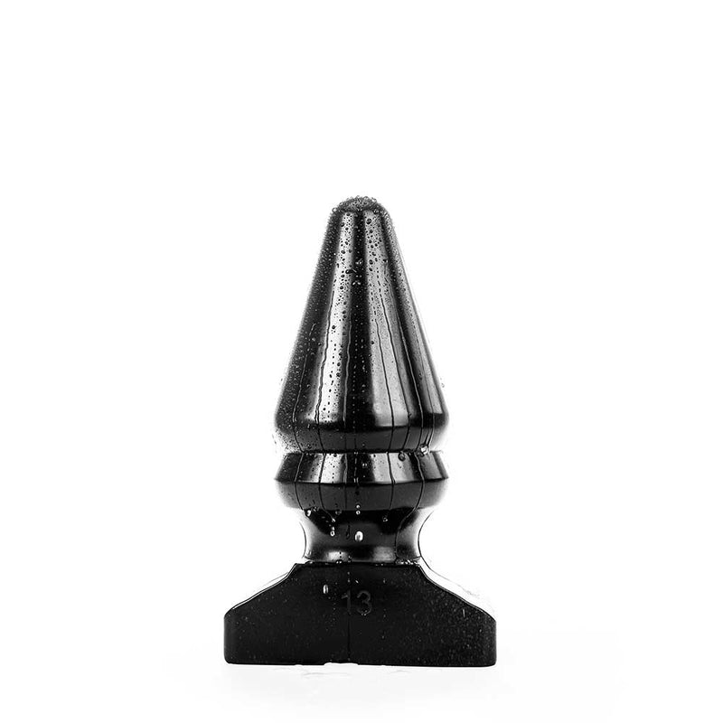 All Black - Grote Buttlug met Extra Ribbel - 28.5 cm - Zwart