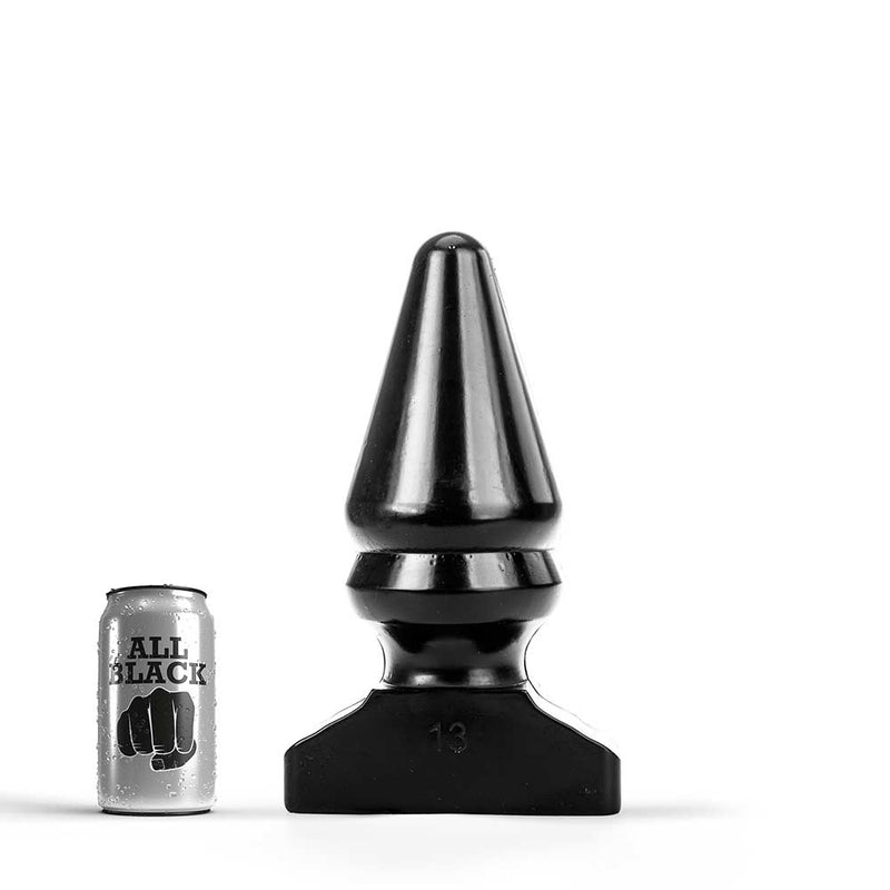 All Black - Grote Buttlug met Extra Ribbel - 28.5 cm - Zwart