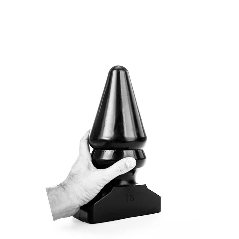 All Black - Grote Buttlug met Extra Ribbel - 28.5 cm - Zwart