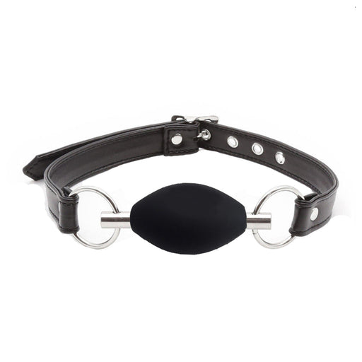Black Label - Ovalen Ball Gag - Zwart/Zilver