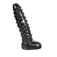 Dark Crystal - Dildo Met 0ppen 26,5 x 6 cm - Zwart
