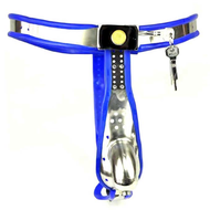 ESCW Toys Stalen kuisheidsgordel heren blauw
