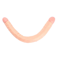 Kiotos Cox - Dubbele Dildo 45 x 4,5/4,8 cm - Lichte Huidskleur