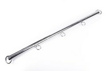 Kiotos Leather - Spreidstang - Spreader Bar met Halsband en 4 Kunstlederen Boeien - zwart/rood