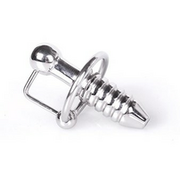 Kiotos - Torpedo Penis Plug RVS met ribbels Ø 28 mm
