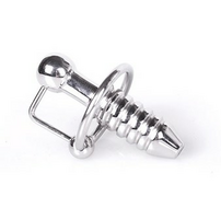 Kiotos - Torpedo Penis Plug RVS met ribbels Ø 28 mm