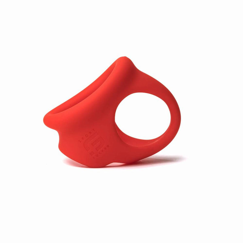Sport Fucker - Cock Chute - Rekbare Cockring en Ballenspreider - Liquid Siliconen - Rood