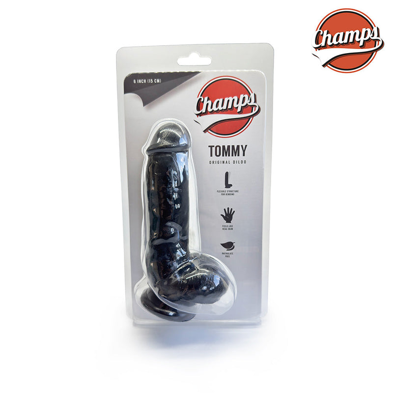 Champs - Tommy - Original Dildo - 15 cm - Zwart