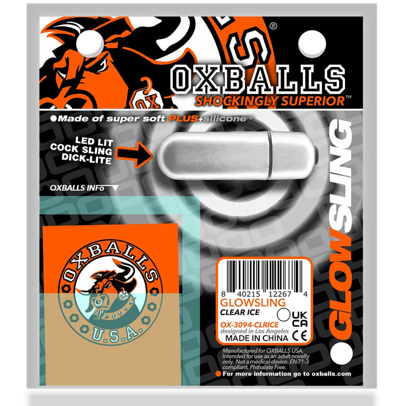 Oxballs - Glowsling - Cocksling met LED Lampje - Clear Ice