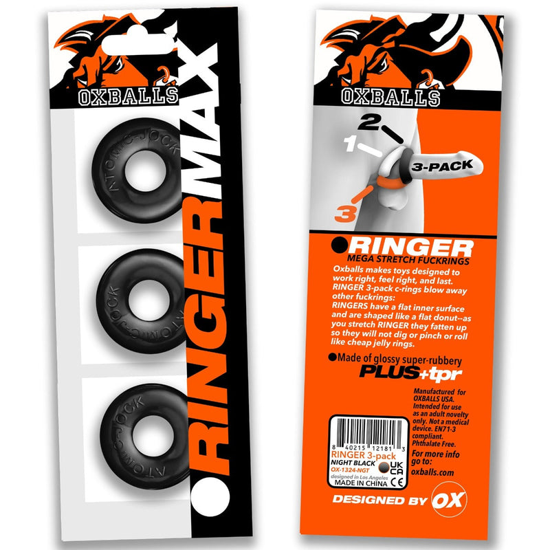 Oxballs - Ringer MAX - Cockring - 3 stuks - Zwart