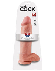 Pipedream - King Cock - Dildo met Balzak - 30,5 cm - Lichte Huidskleur