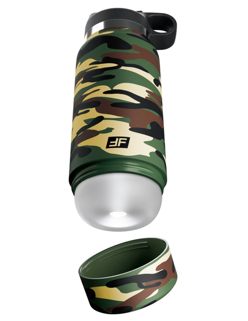 Pipedream - PDX Plus Fap Flask - Happy Camper Discreet Stroker - Frosted/Camouflage
