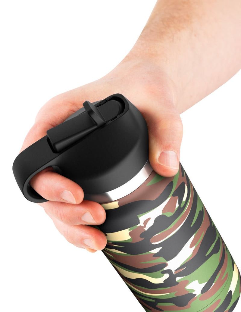 Pipedream - PDX Plus Fap Flask - Happy Camper Discreet Stroker - Frosted/Camouflage