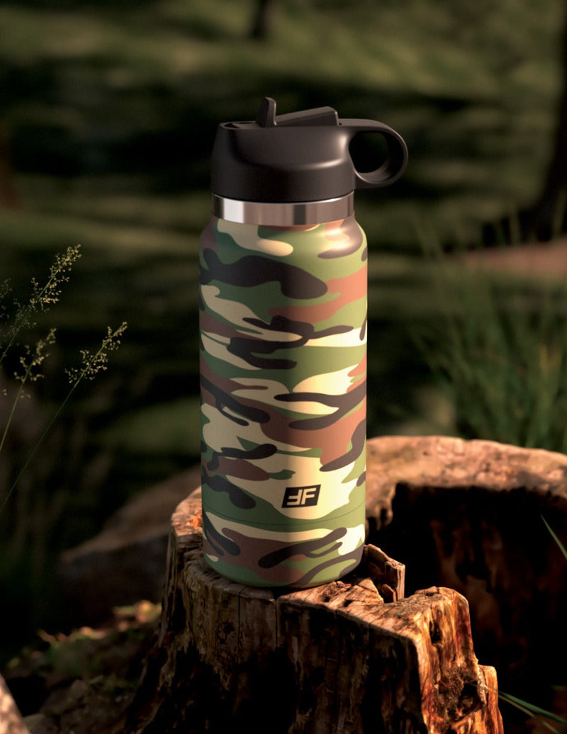 Pipedream - PDX Plus Fap Flask - Happy Camper Discreet Stroker - Frosted/Camouflage