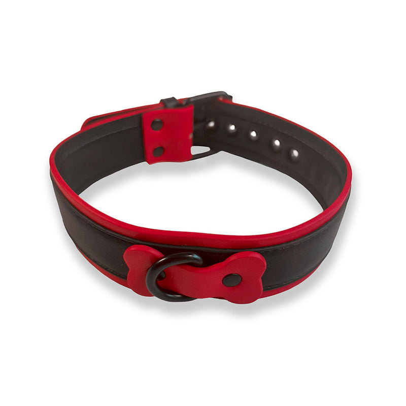 Brutus Vegan Puppy Collar - Zwart/Rood