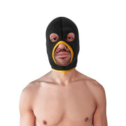 Brutus - Neoprene Face Fucker Hood - Met Oogopeningen - Zwart/Geel