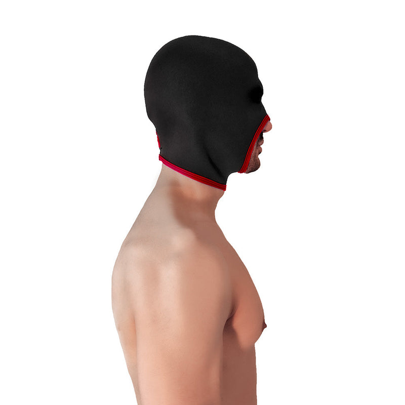 Brutus - Neoprene Blind Face Fucker Hood - Zonder Oogopeningen - Zwart/Rood