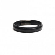 665 - Lederen Armband en Cockring - 2 in 1 - Zwarte Magnetische Sluiting