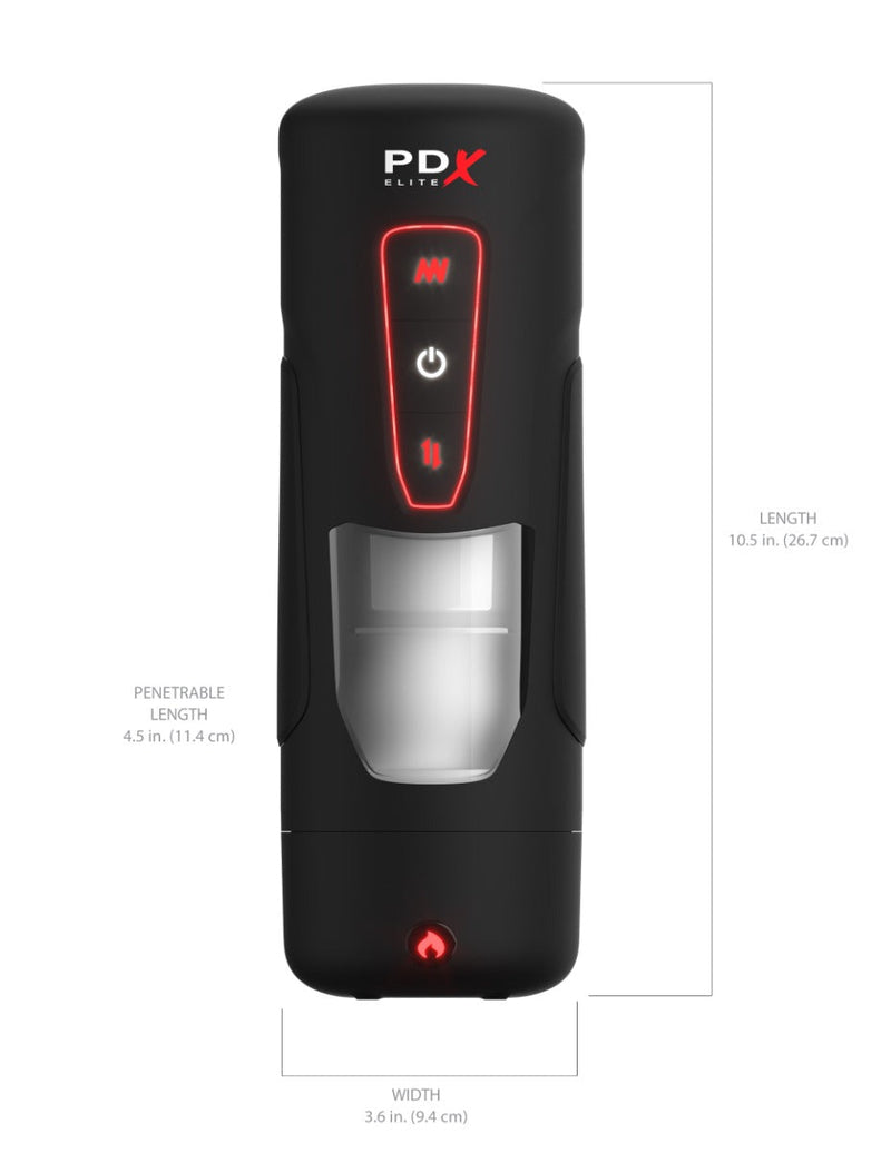 Pipedream - PDX Elite Milk Me Hotter - Verwarmende Masturbator - Zwart