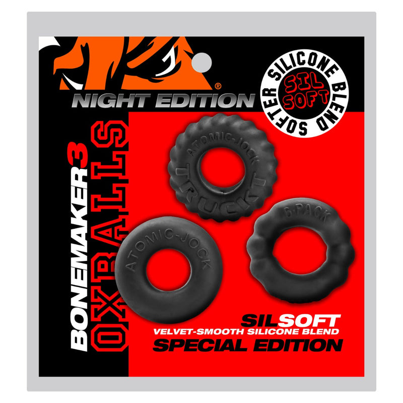 Oxballs - Bonemaker Cockring Set - Night Edition - Zwart
