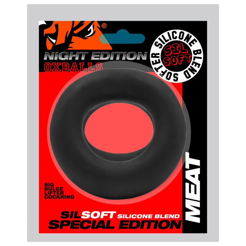 Oxballs - Meat Cockring - Night Edition - Siliconen/TPR - Zwart