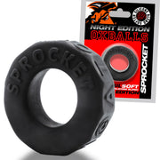 Oxballs - Sprocket Cockring - Night Edition - Siliconen/TPR - Zwart